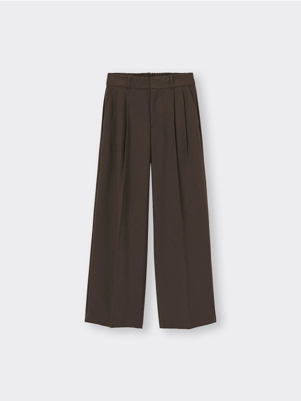 GU | Pleated Wide-Leg Pants in Dark Brown | Size XL